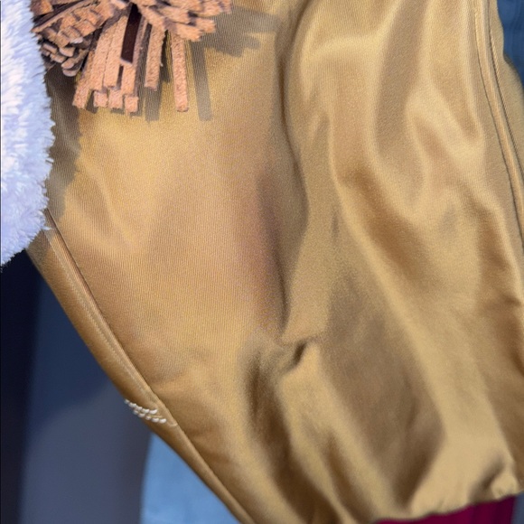 Dooney & Bourke EUC Tan With Brown Nylon Trim Drawstring Bucket Bag - Picture 5 of 7